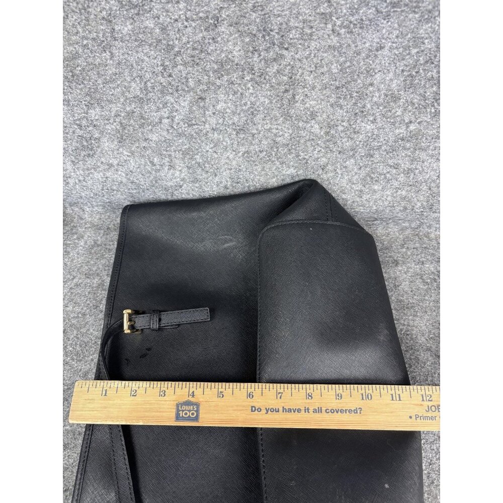 Michael Kors Tote Bag Womens Large Black Leather MK Logo Charm Shoulder Purse - Picture 9 of 11